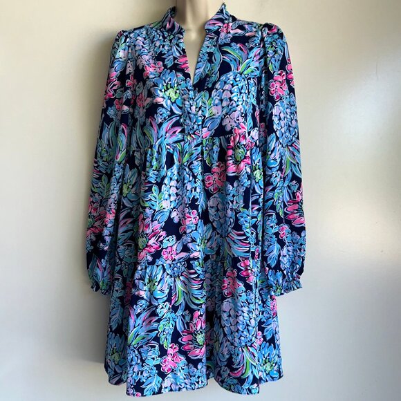 Lilly Pulitzer Winona Stretch Dress High Tide Navy Pineapple Paradise Size XXS - Picture 1 of 12
